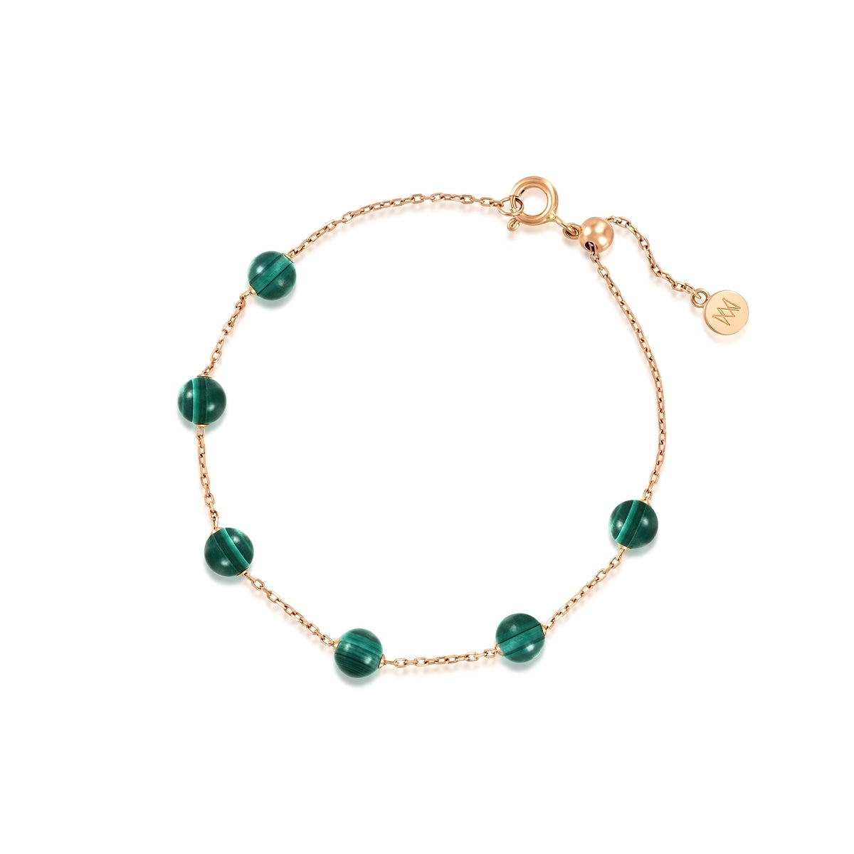 Cosmos' 18K Rose Gold Malachite Bracelet