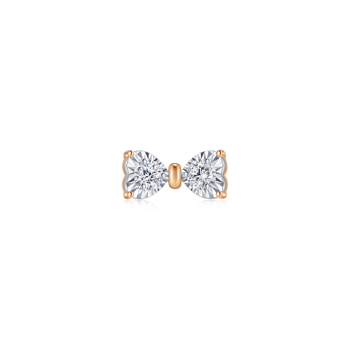Fantasy' 18K Gold (Multi-coloured) Diamond Single Bowtie Earring