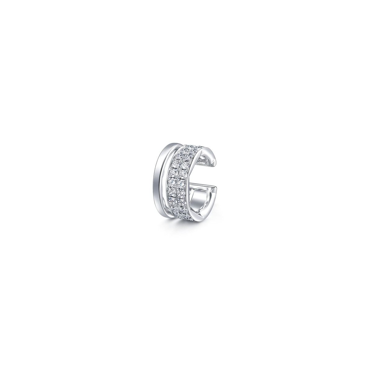 18K/750 Gold (White) Diamond Single Ear Cuff