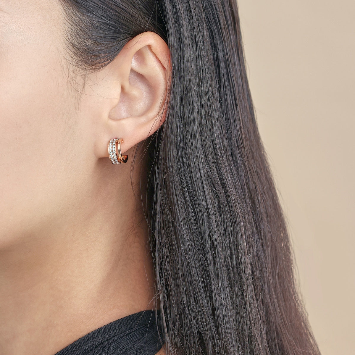 Timeless' 18K Rose Gold Diamond Earrings