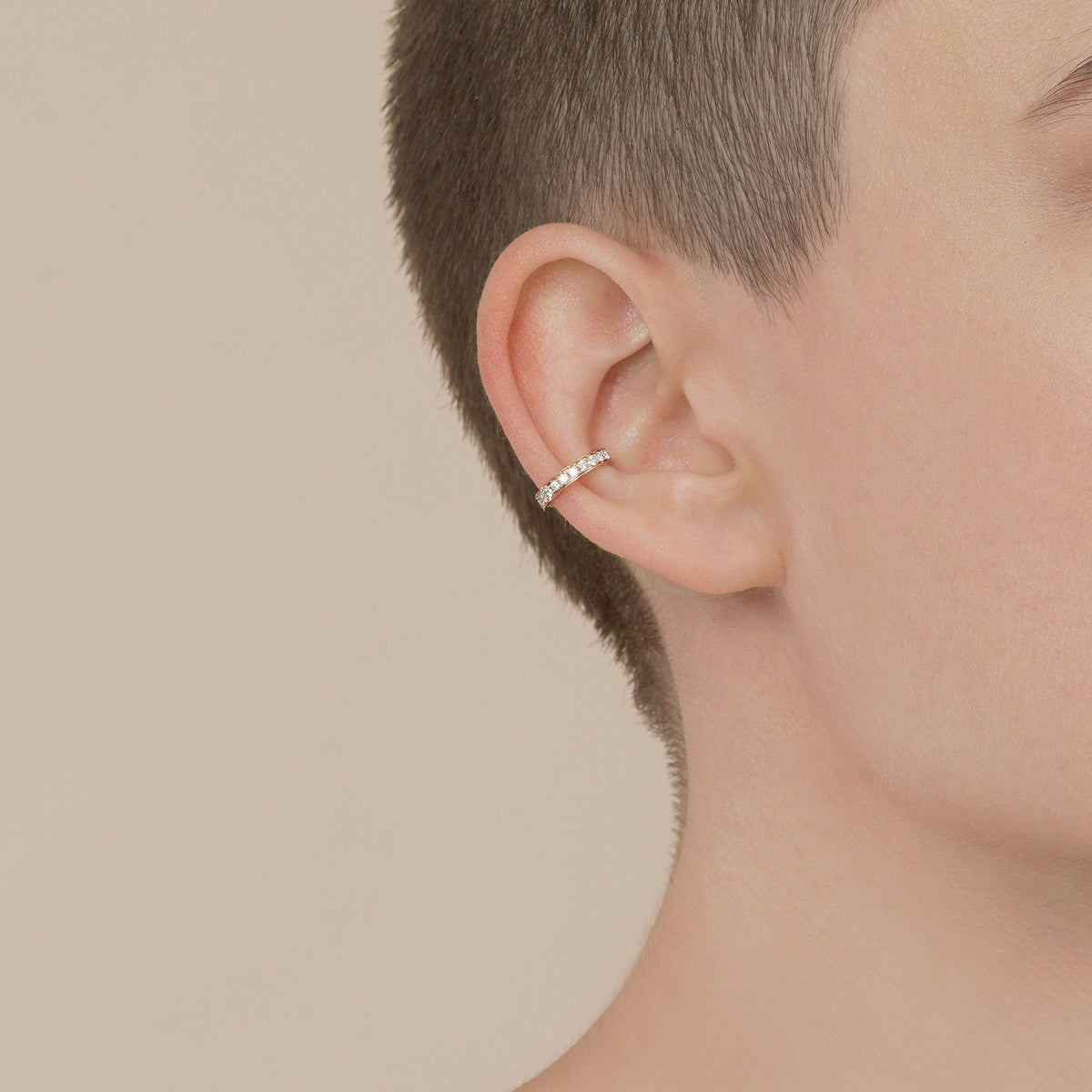 Timeless'18K Rose Gold Diamond Single Ear Cuff