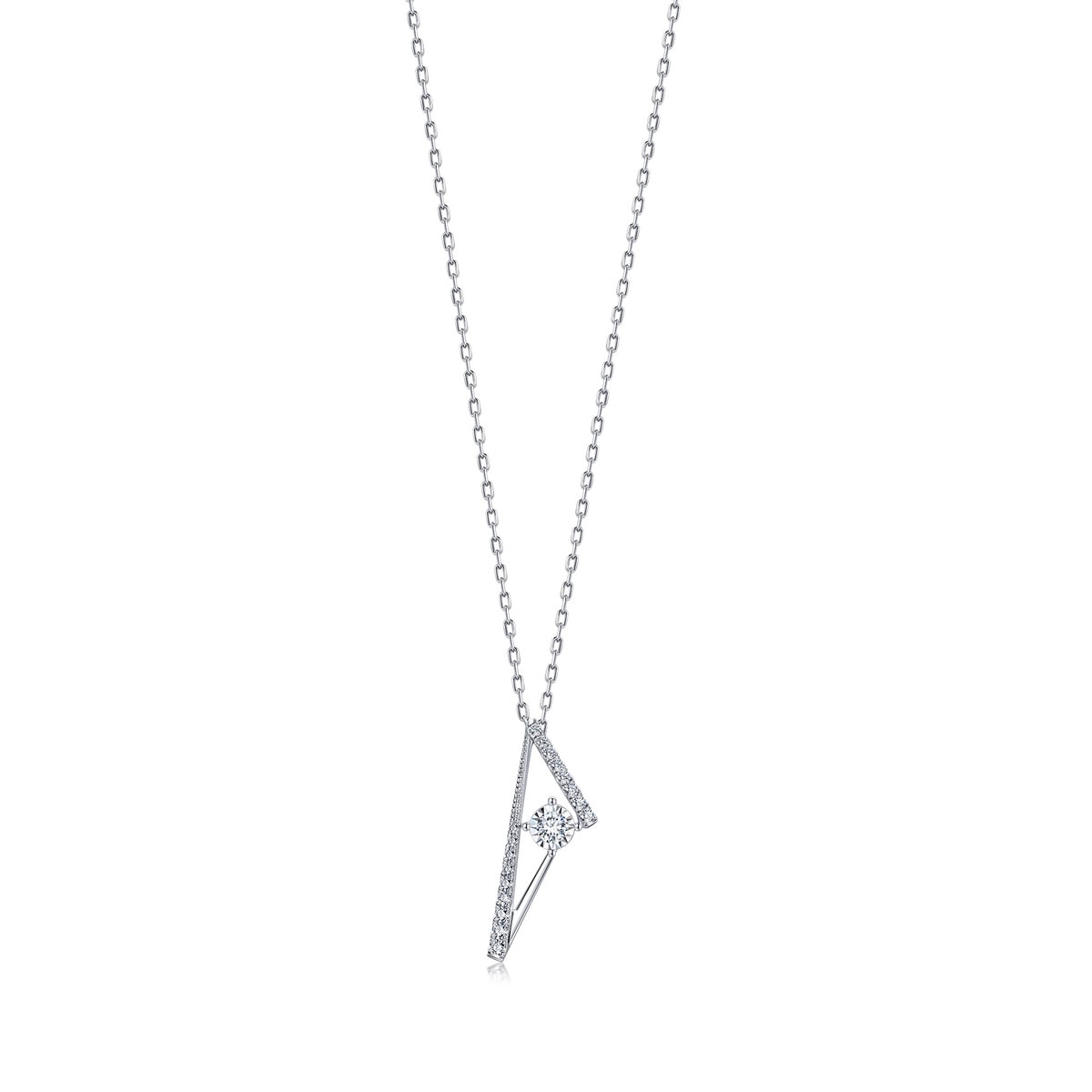18K White Gold Diamond Necklace