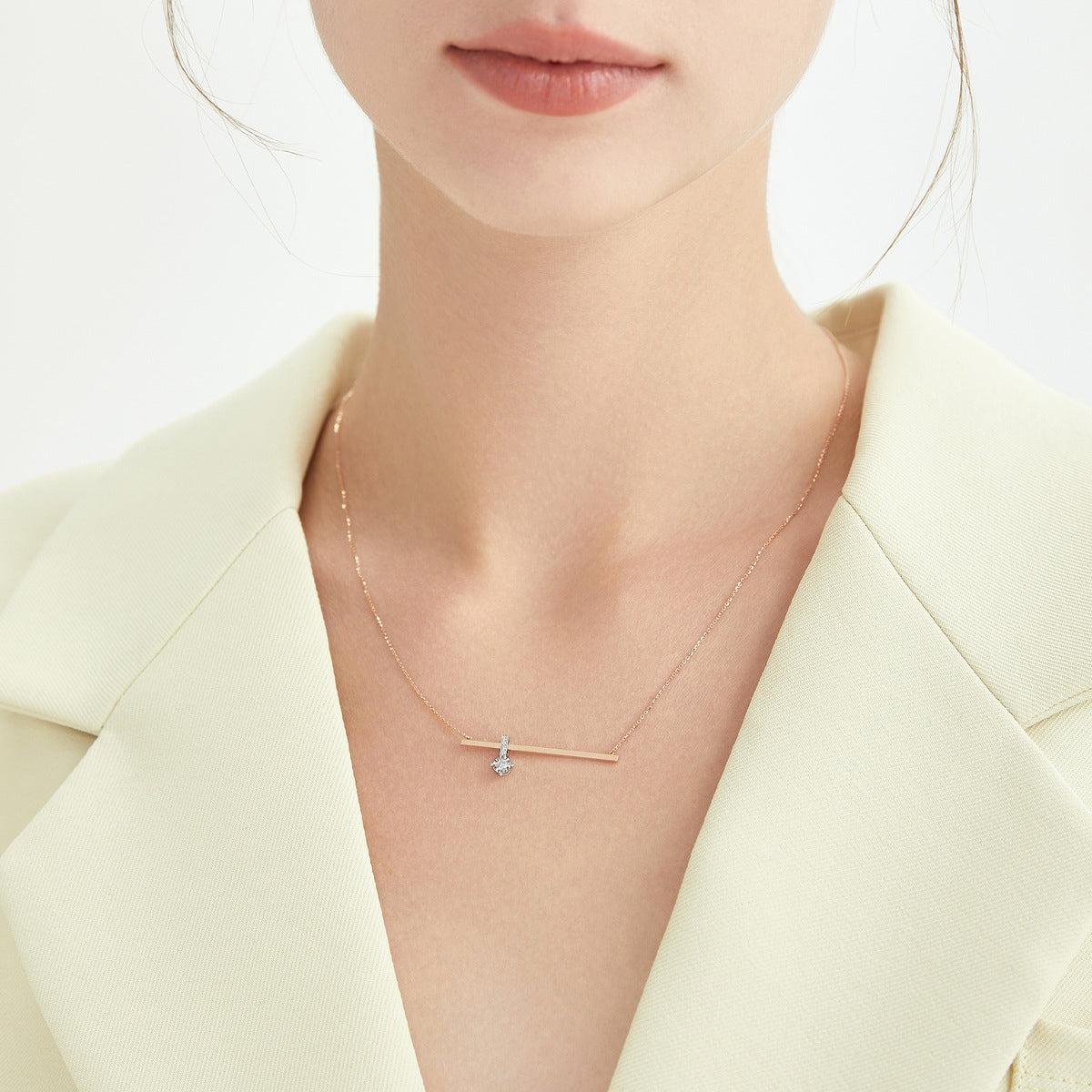 18K White & Red Gold Diamond Necklace