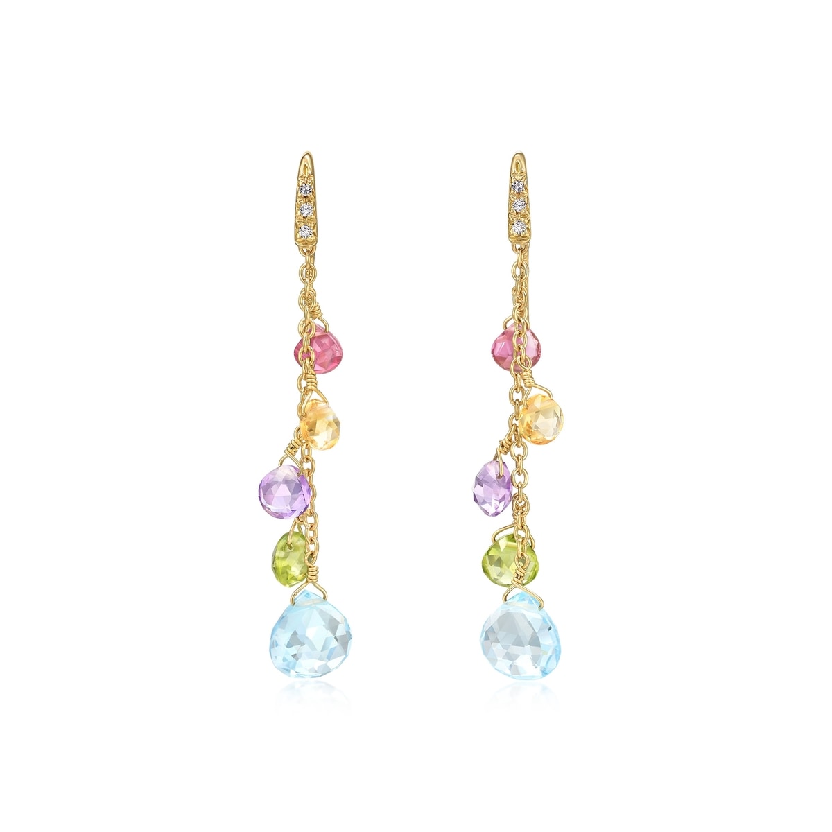 18K/750 Gold (Yellow) Amethyst Earrings