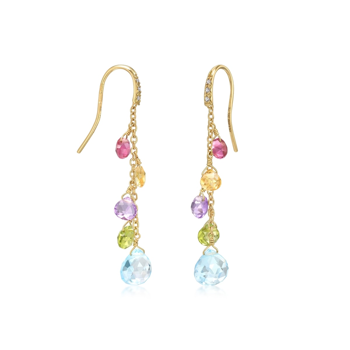 18K/750 Gold (Yellow) Amethyst Earrings