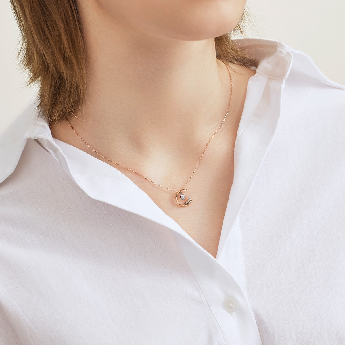 18K White & Red Gold Diamond Necklace