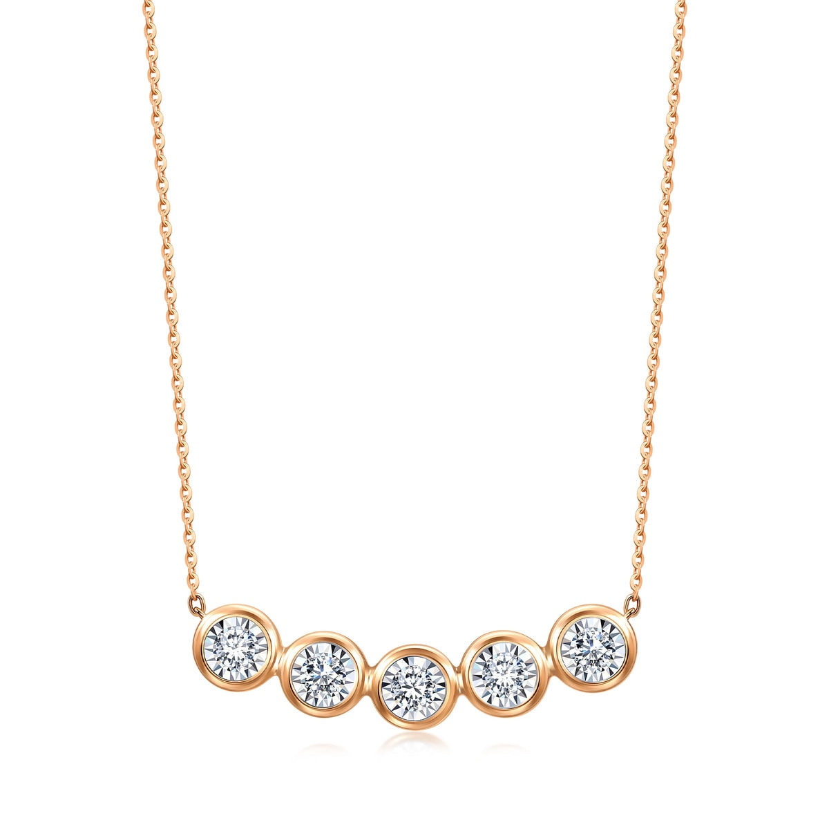 Fantasy' 18K White & Red Gold Diamond Necklace