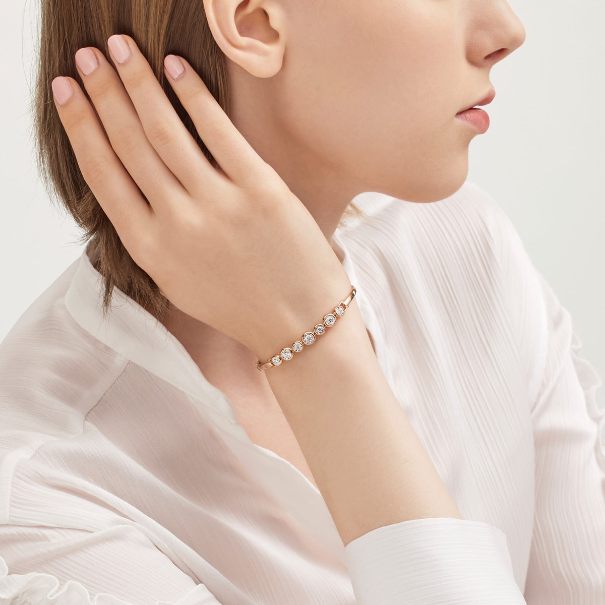 Fantasy' 18K White & Red Gold Diamond Bangle