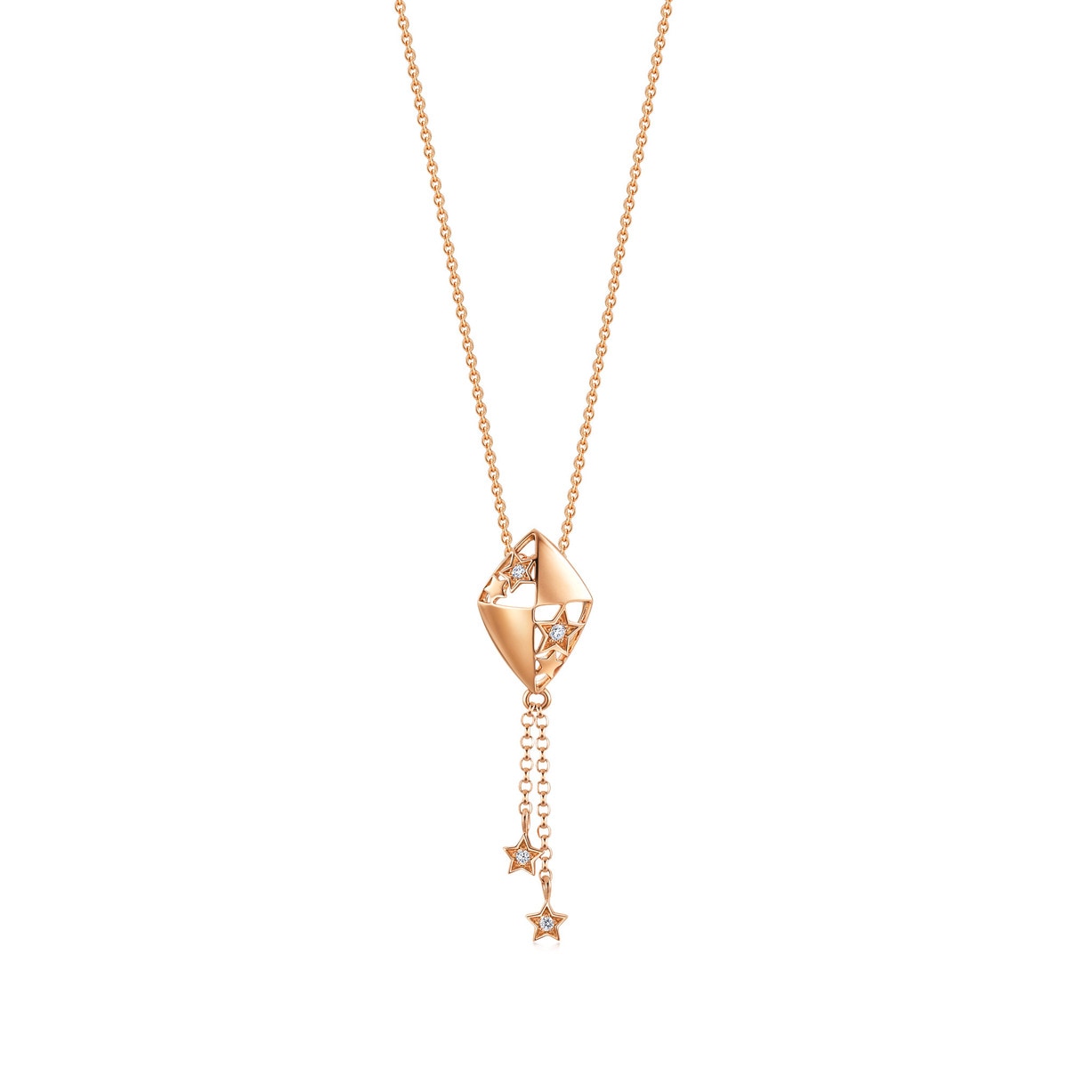 18K Rose Gold Diamond Necklace