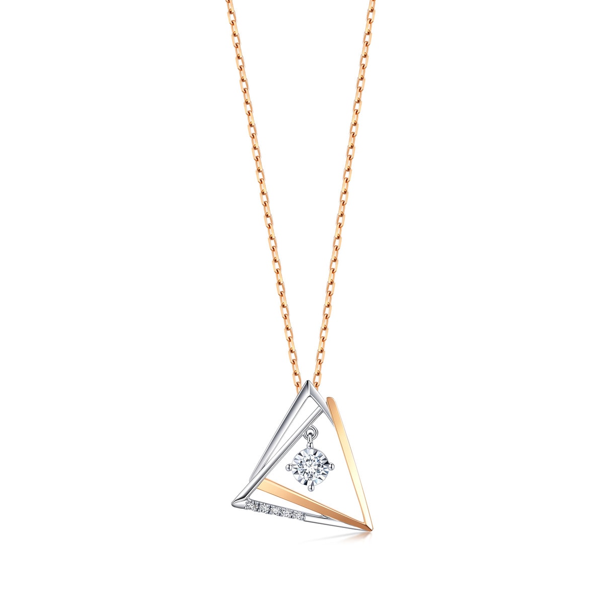 18K White & Red Gold Diamond Necklace