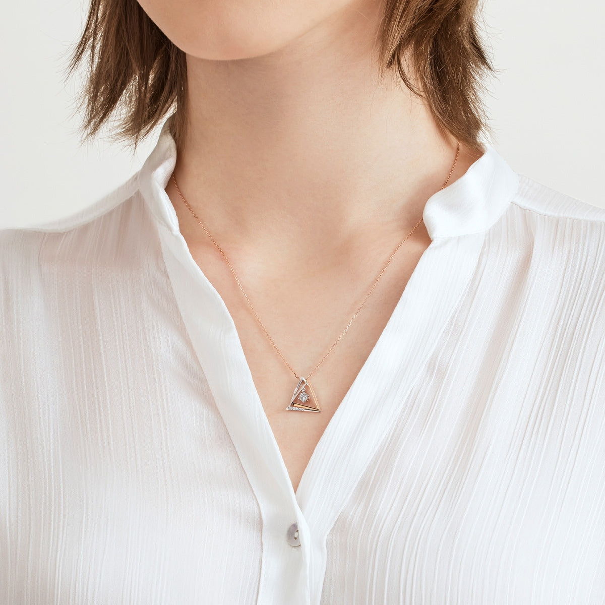 18K White & Red Gold Diamond Necklace