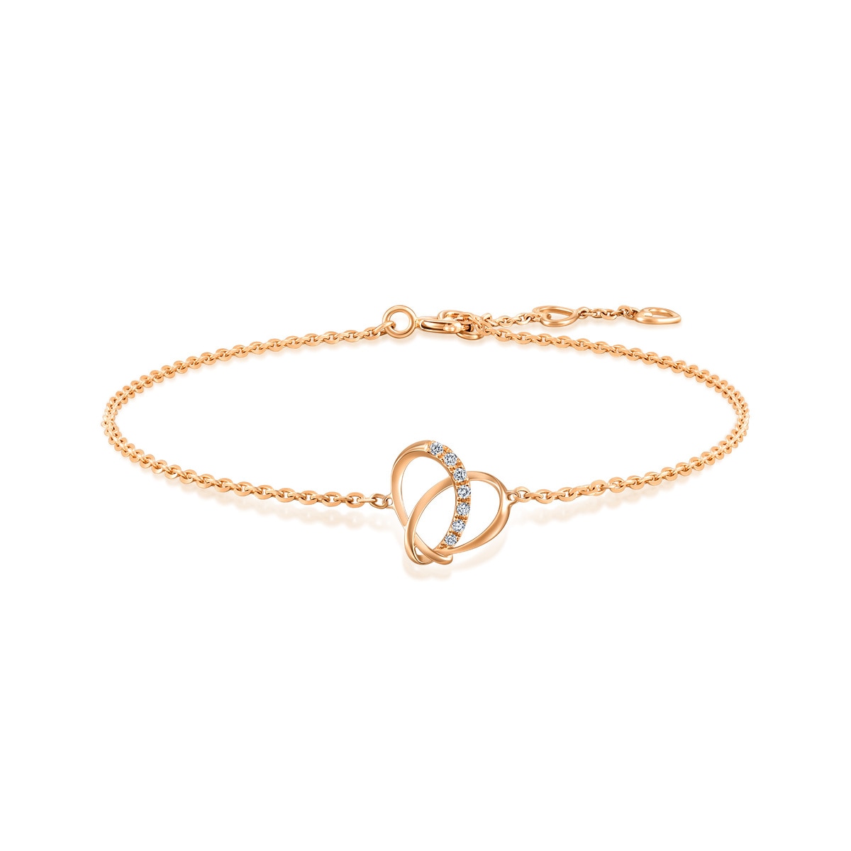 Love Knot' 18K Rose Gold Diamond Bracelet