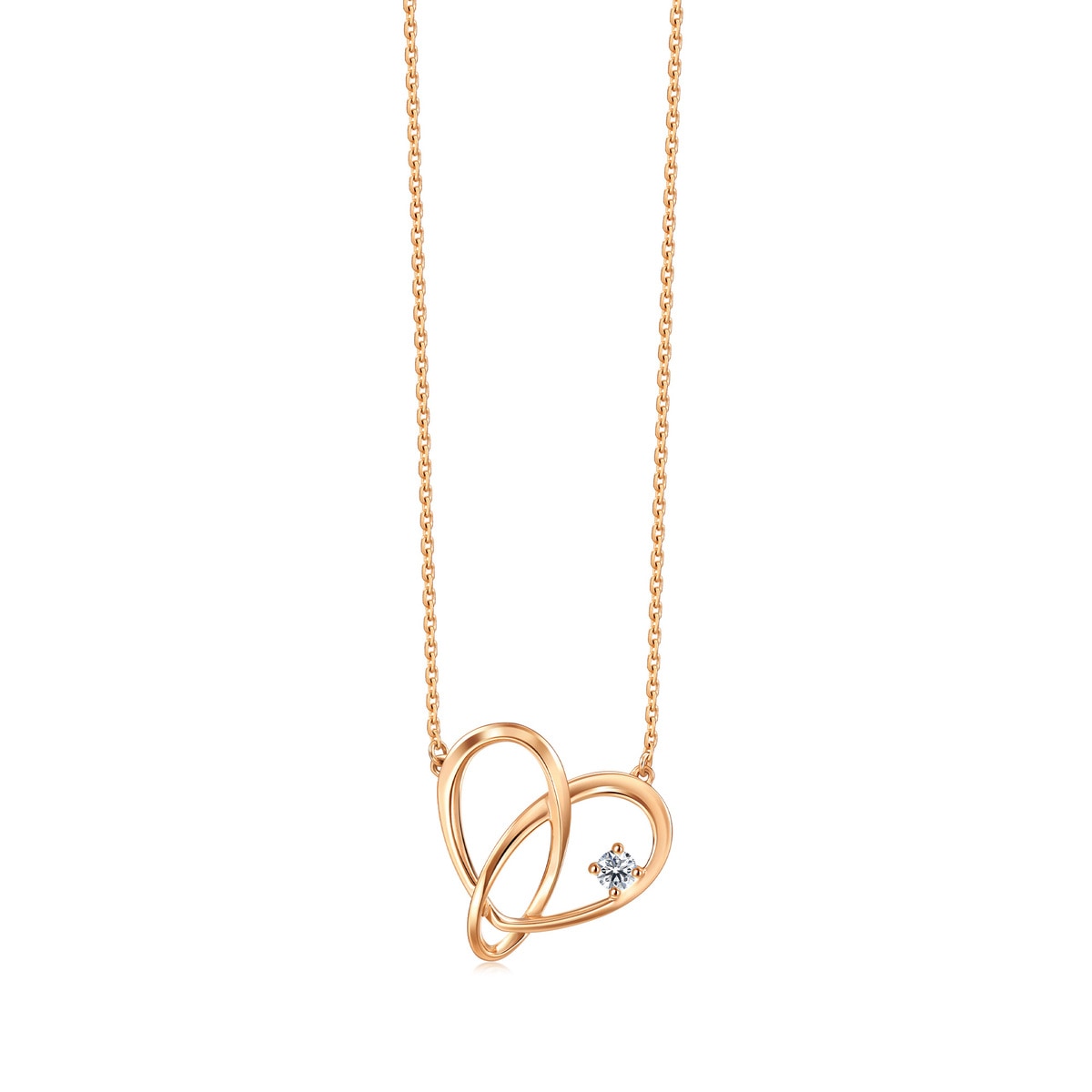 Love Knot' 18K Rose Gold Diamond Necklace