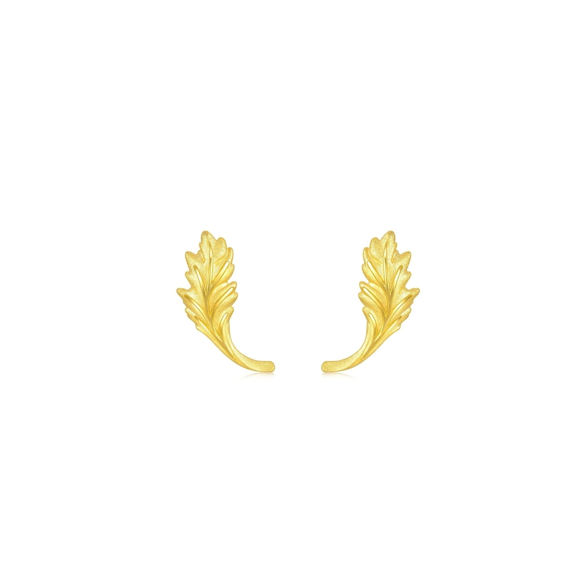 The Art of Nature ' 999.9 Gold Acanthus Plant Earrings