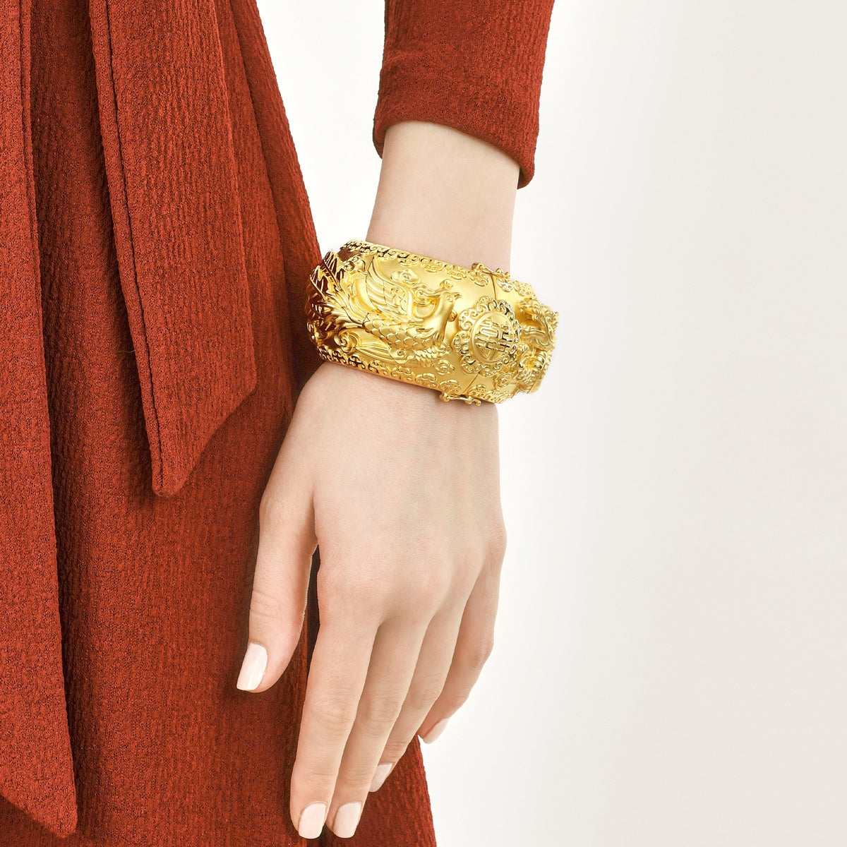 Dragon & Phoenix' 999.9 Gold Bangle