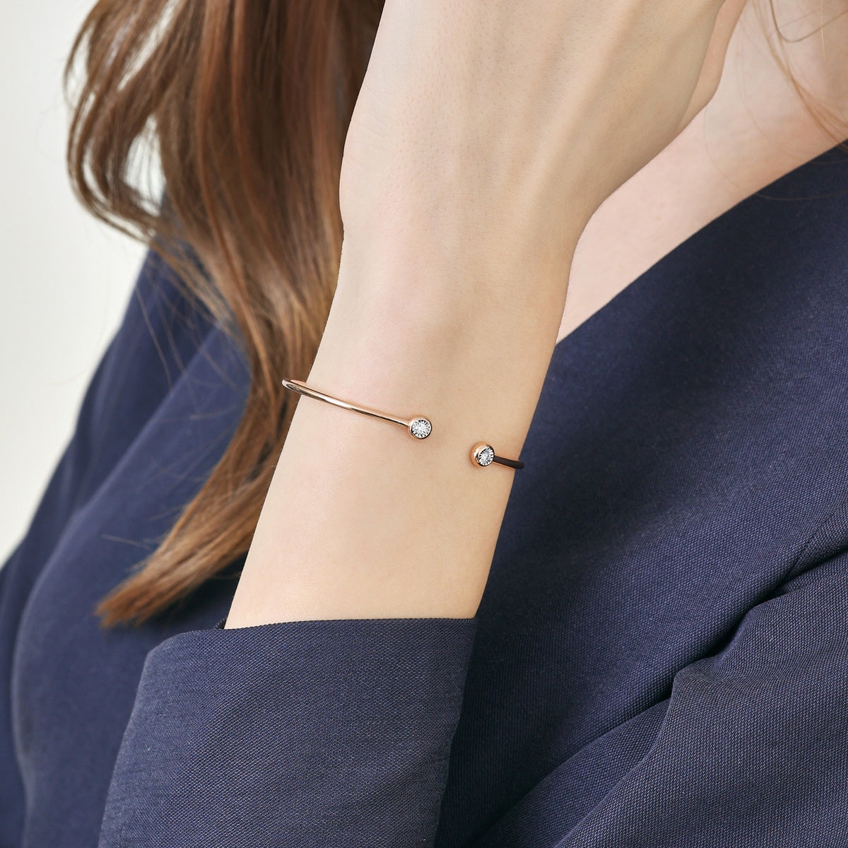 Fantasy' 18K White & Red Gold Diamond Bangle