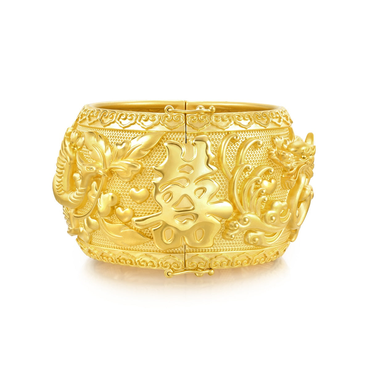 Dragon & Phoenix' 999.9 Gold Bangle