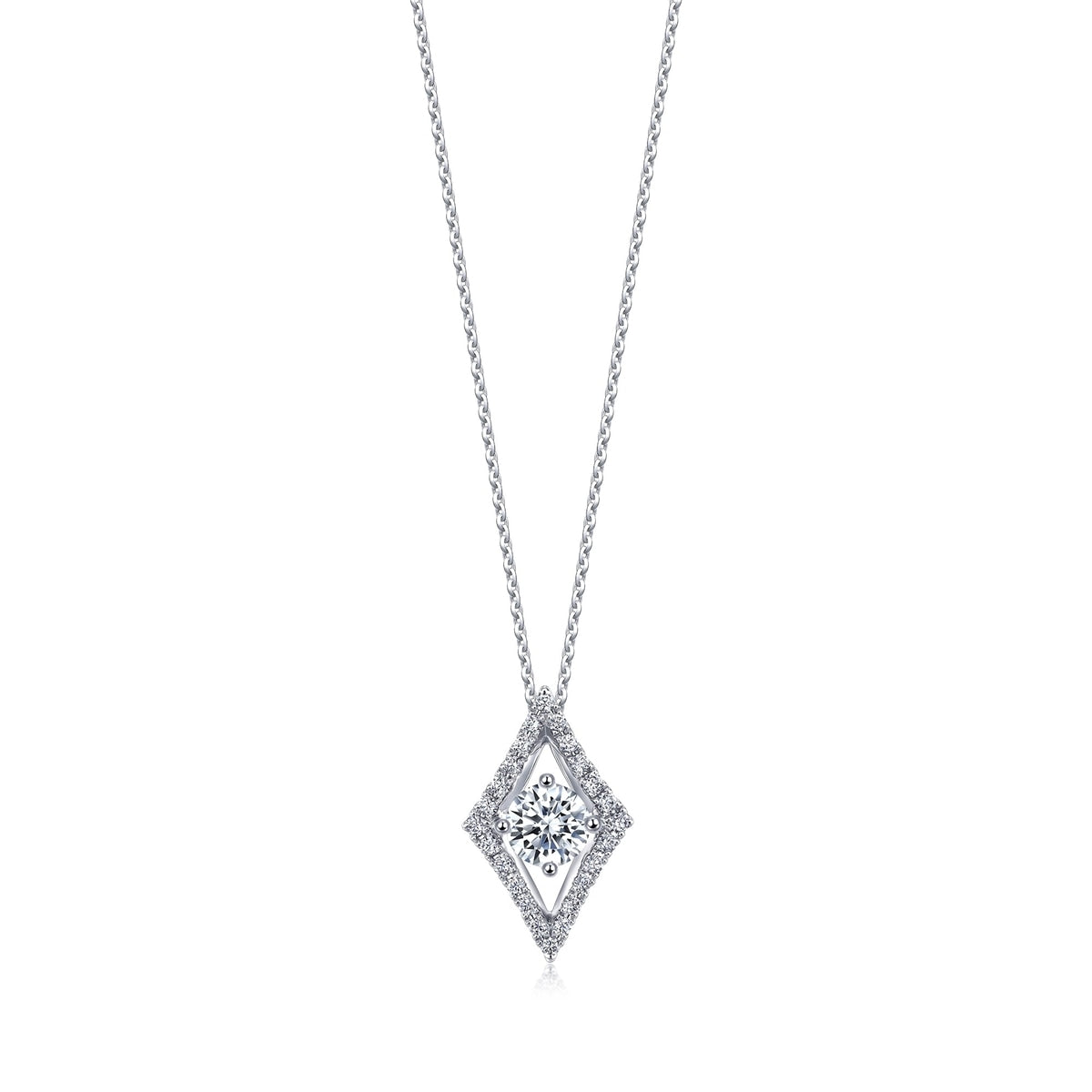 Sculpt' 18K White Gold Diamond Necklace