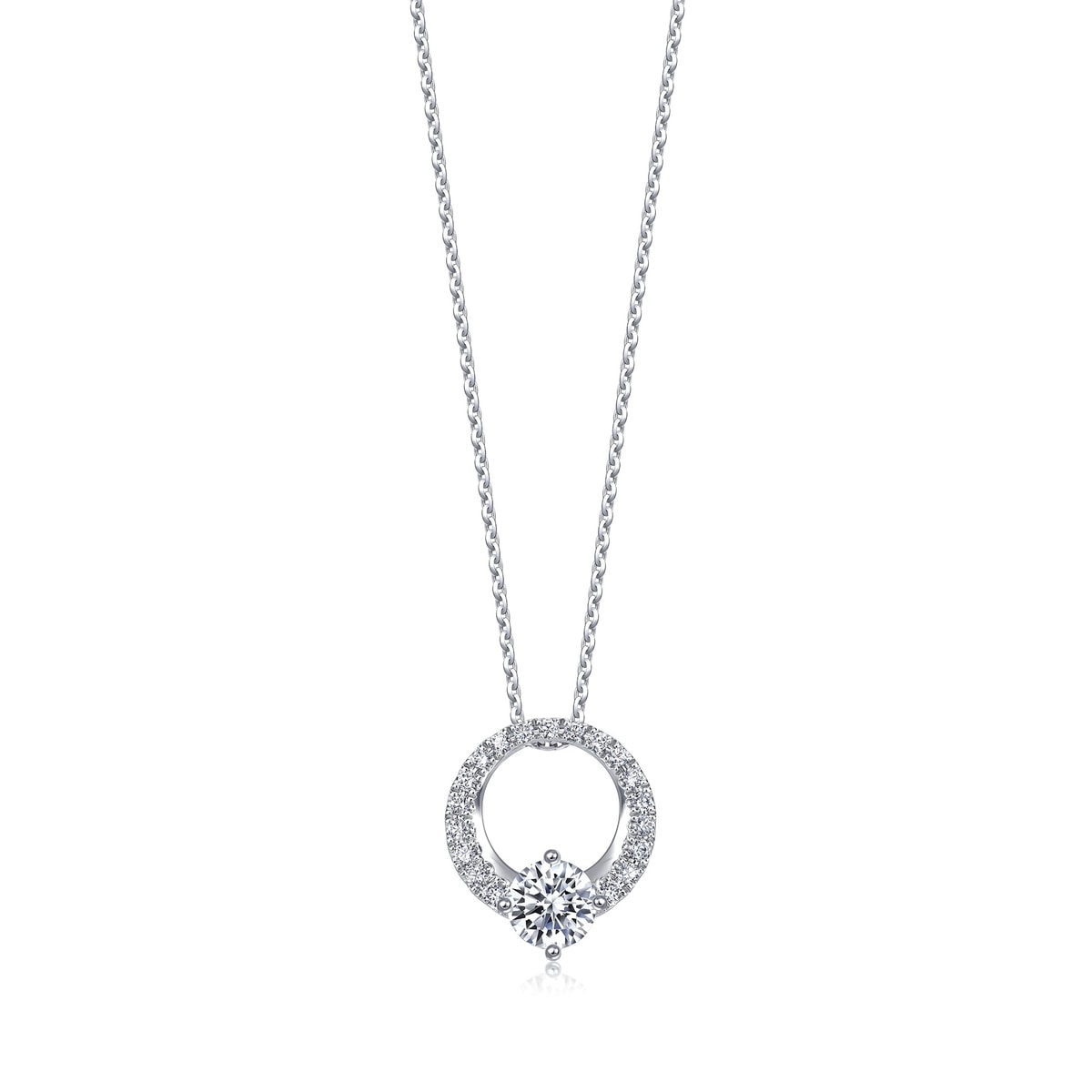 Sculpt' 18K White Gold Diamond Necklace
