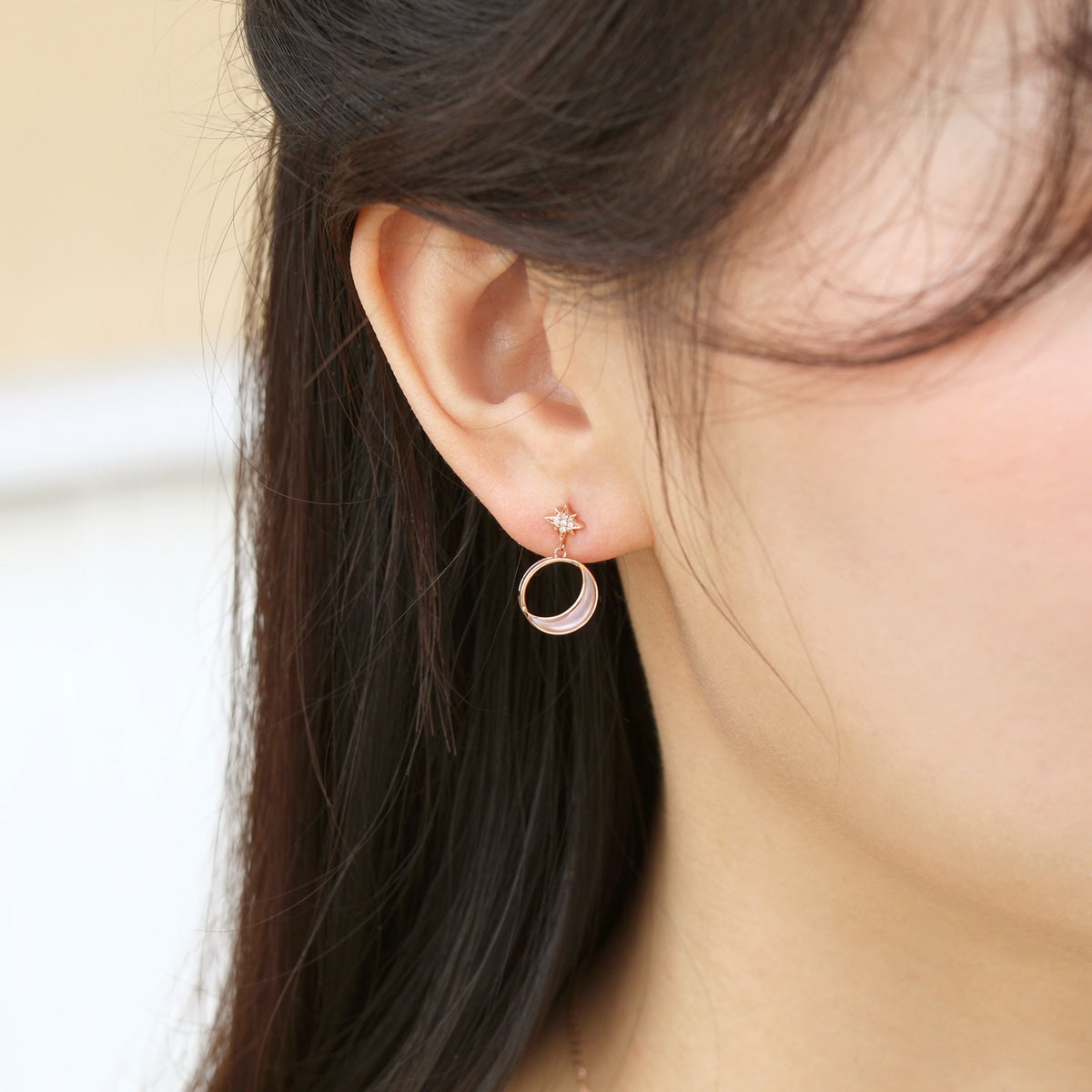 18K Rose Gold Single Earring