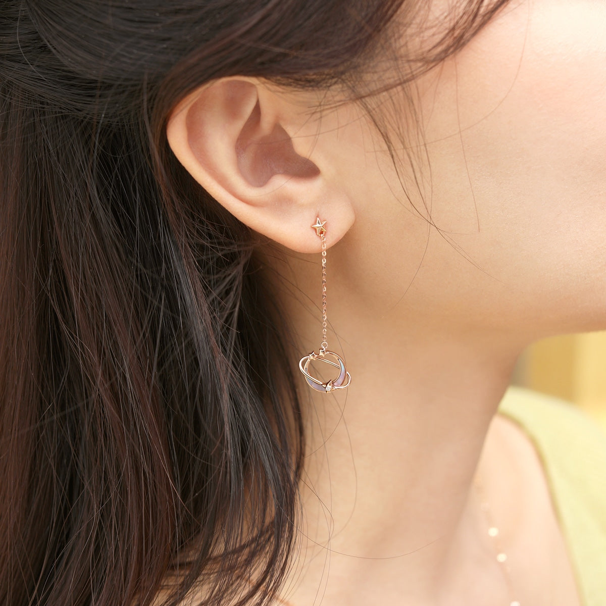 18K Rose Gold Single Earring