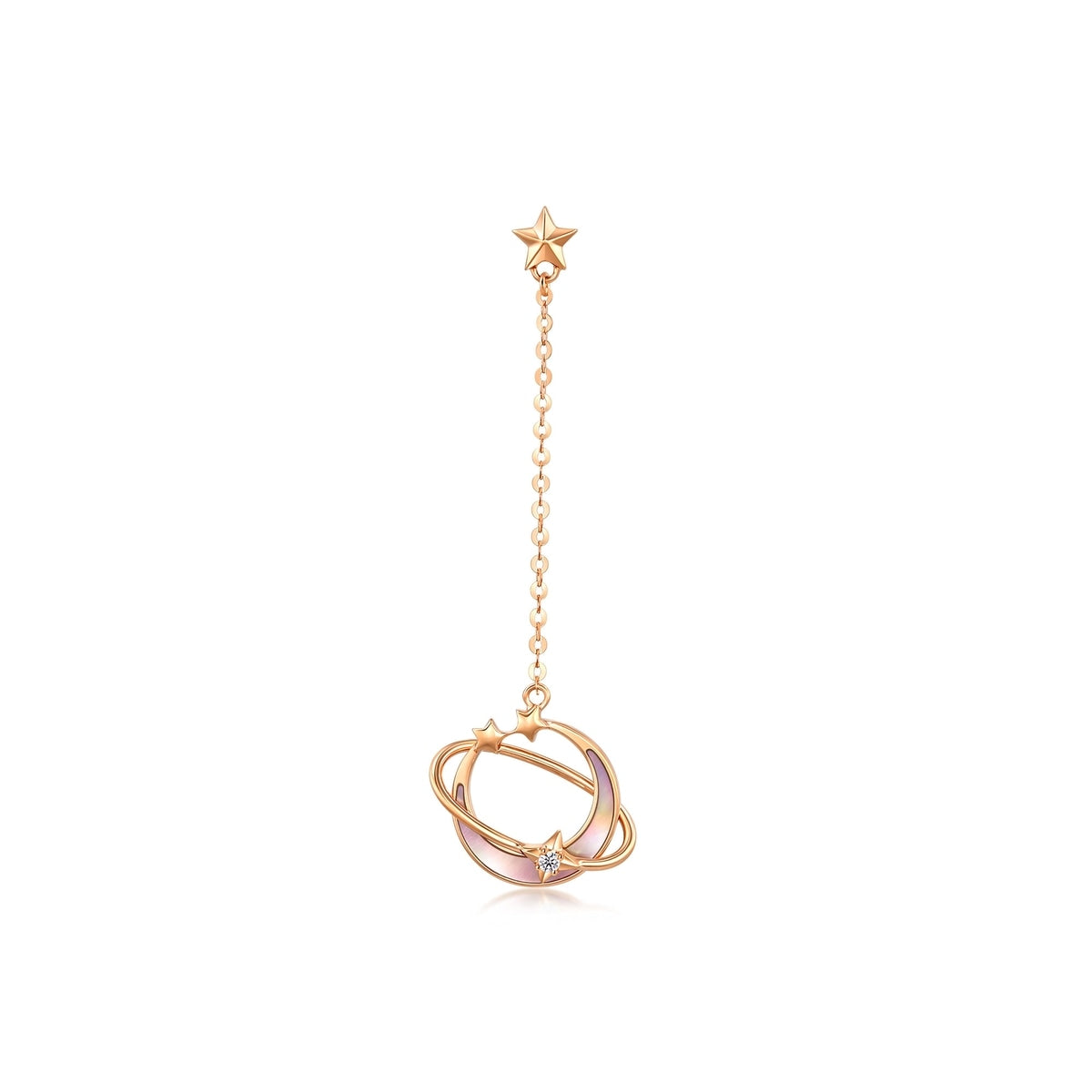 18K Rose Gold Single Earring