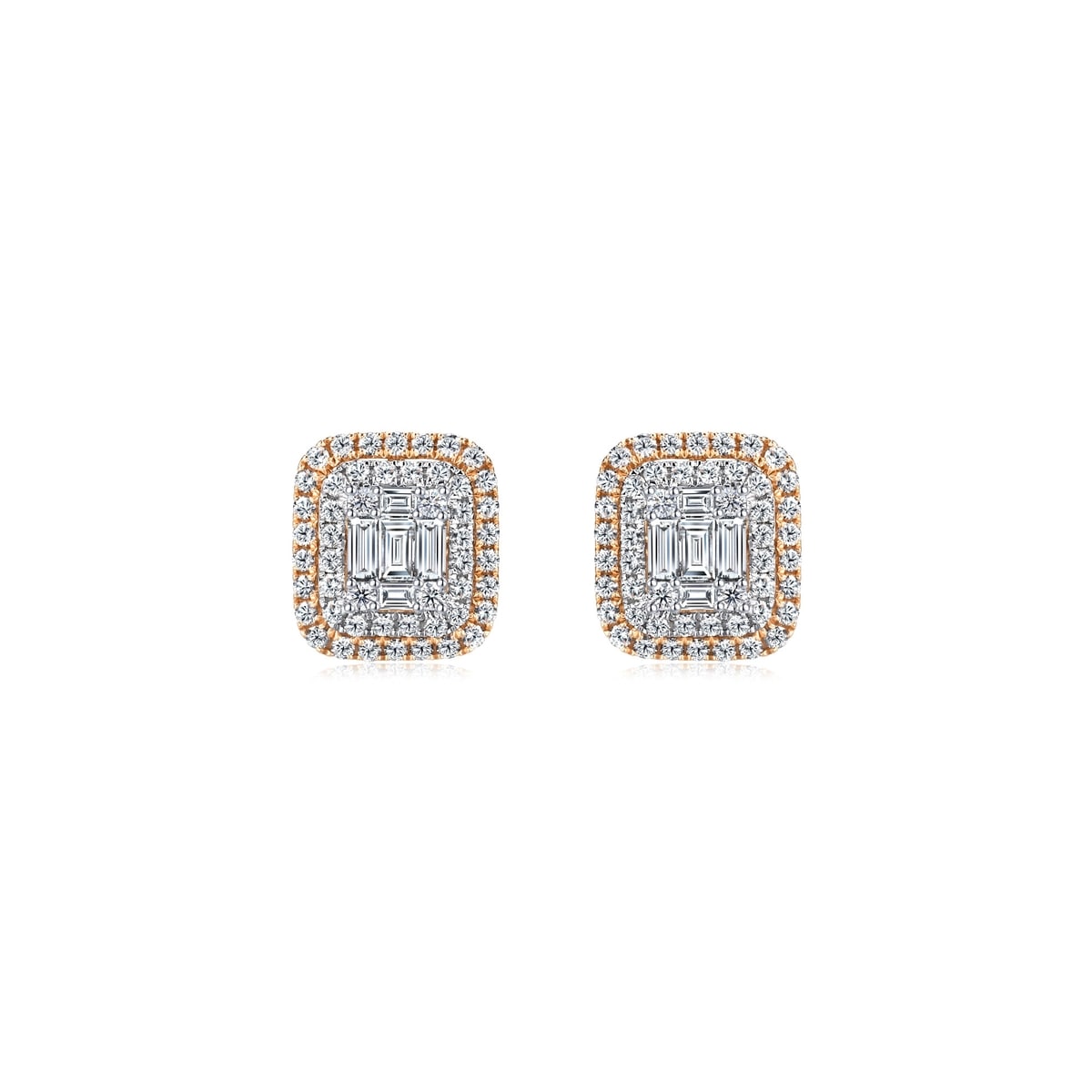 Classics' 18K White & Red Gold Diamond Earrings