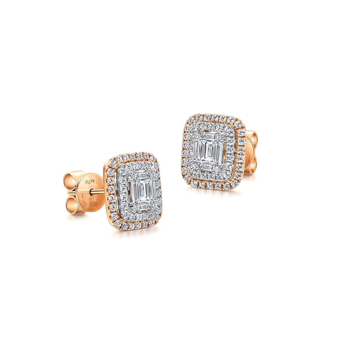 Classics' 18K White & Red Gold Diamond Earrings