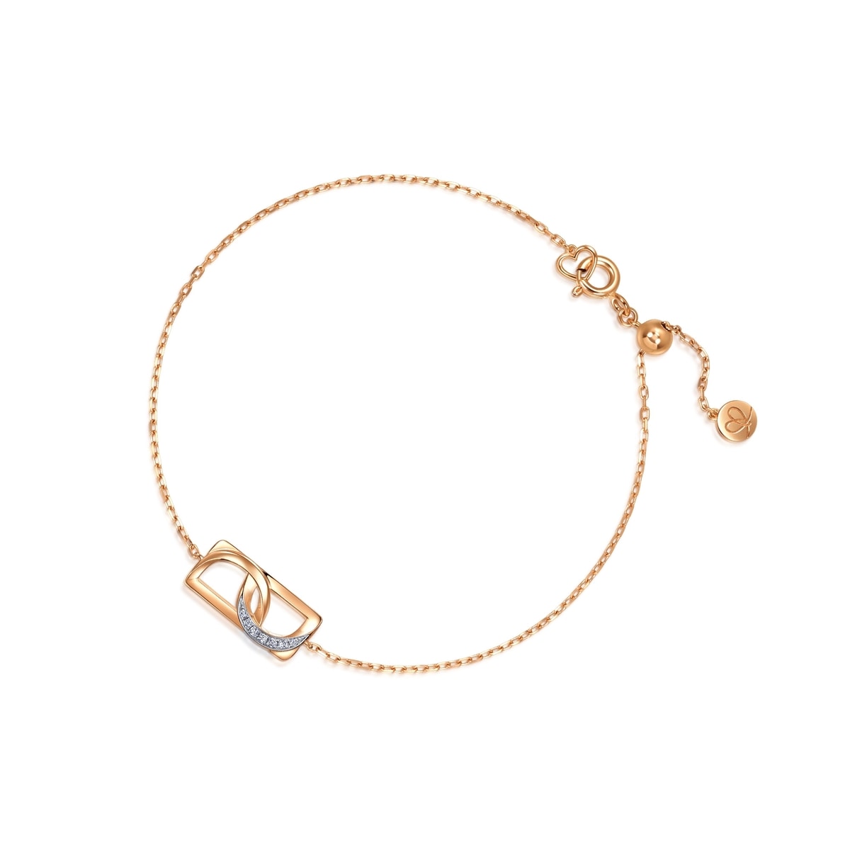 Promise' 18K White & Red Gold Diamond Bracelet