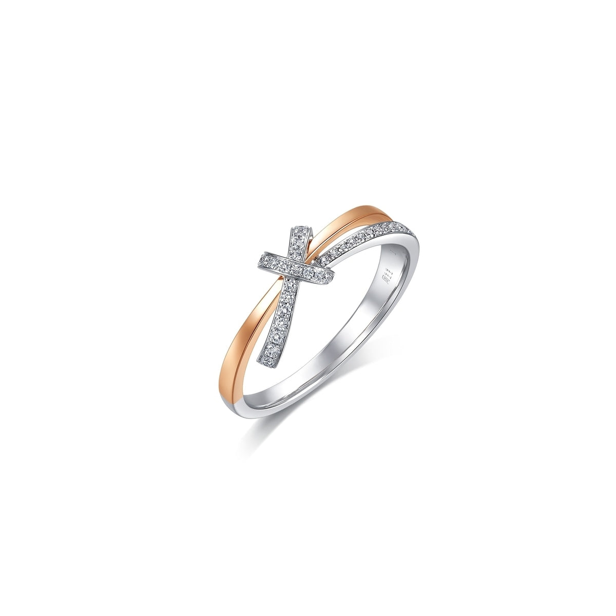 Love Knot' 18K White & Red Gold Diamond Ring