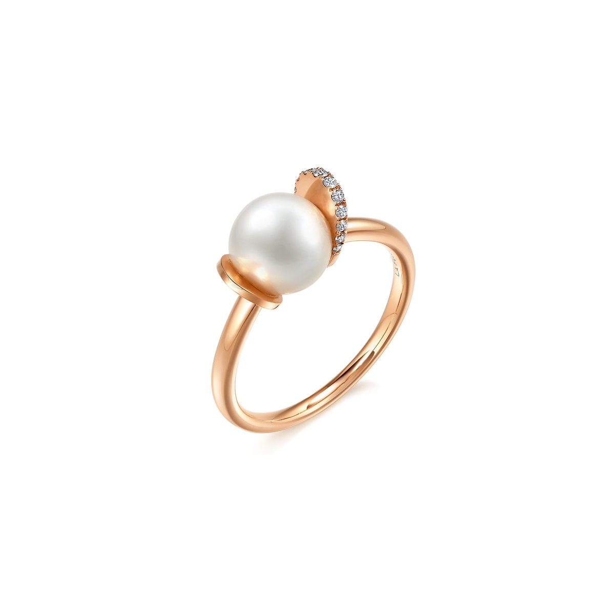 18K Rose Gold Akoya Pearl Ring