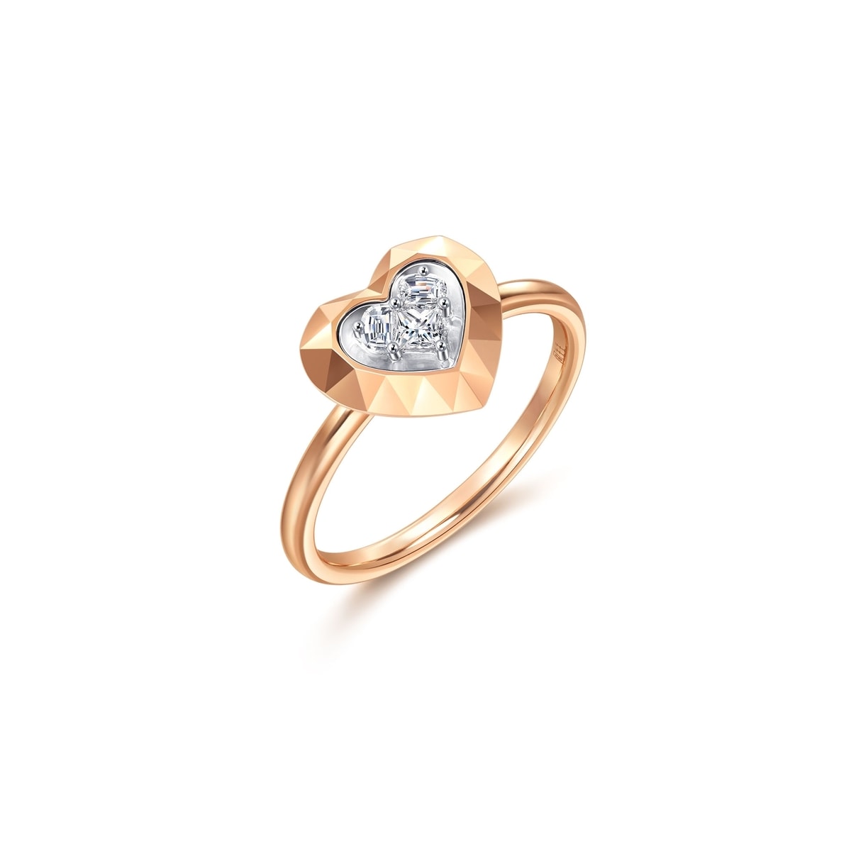 18K White & Red Gold Diamond Ring