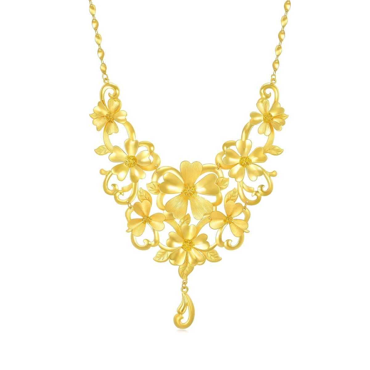 Floral' 999.9 Gold Necklace