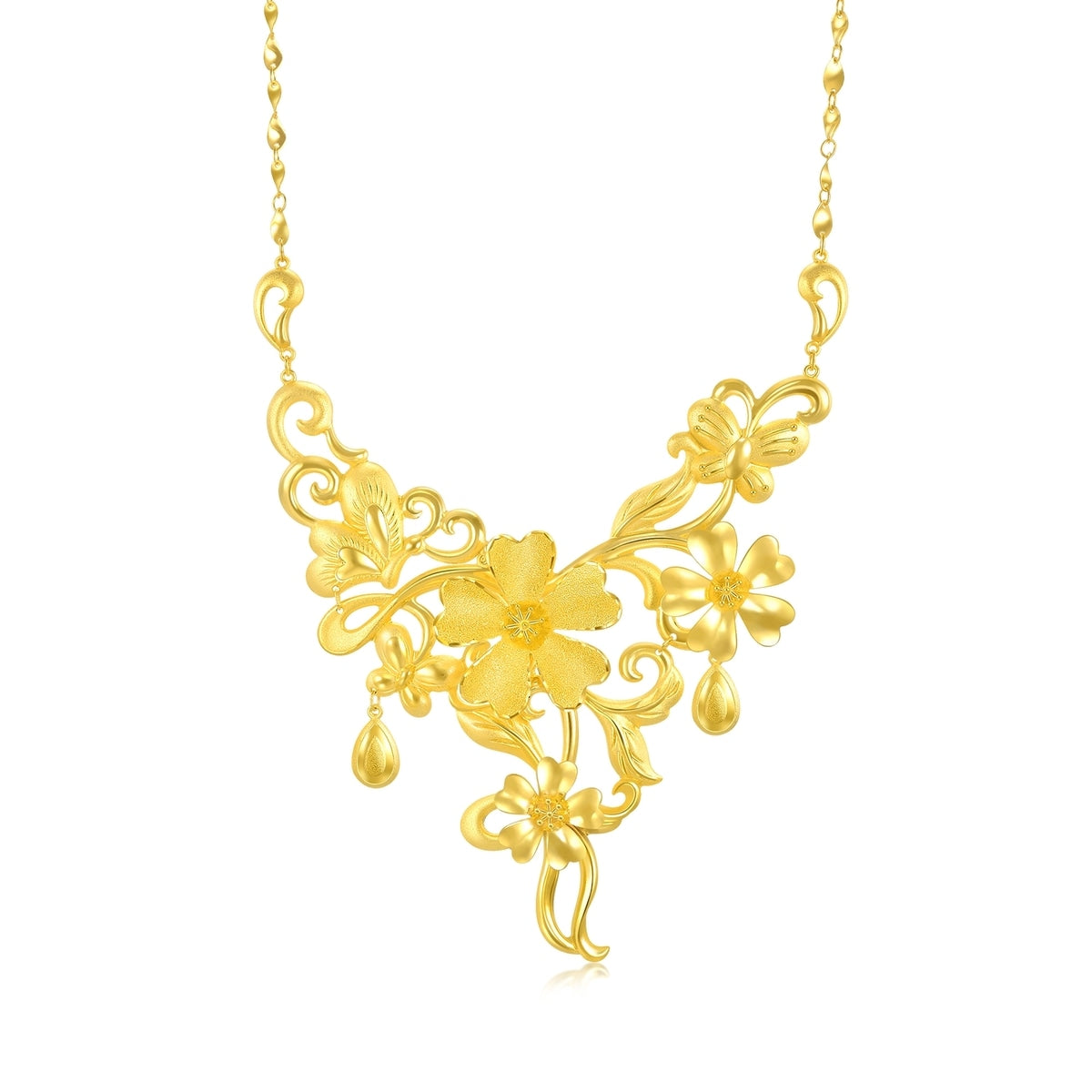 Floral' 999.9 Gold Necklace