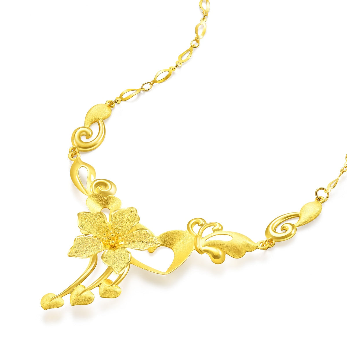 Floral' 999.9 Gold Necklace