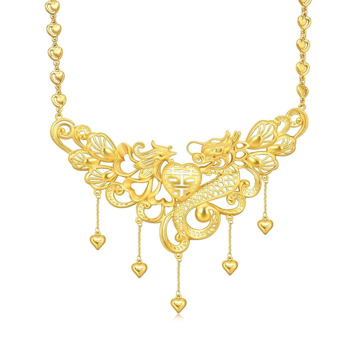 Dragon & Phoenix' 999 Gold Necklace