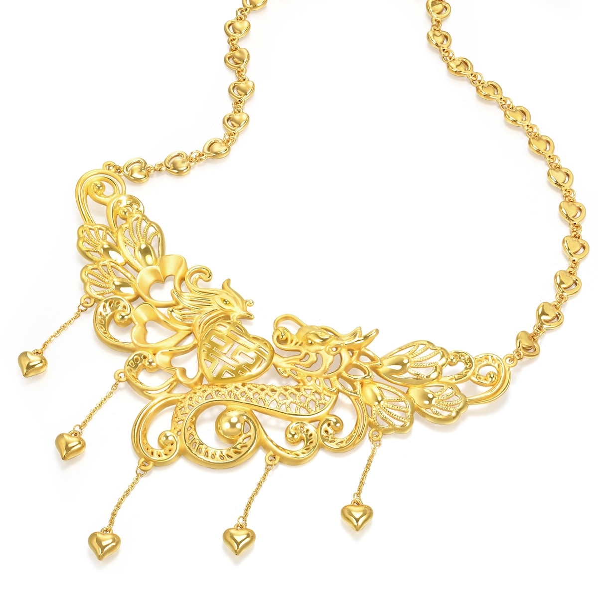 Dragon & Phoenix' 999 Gold Necklace