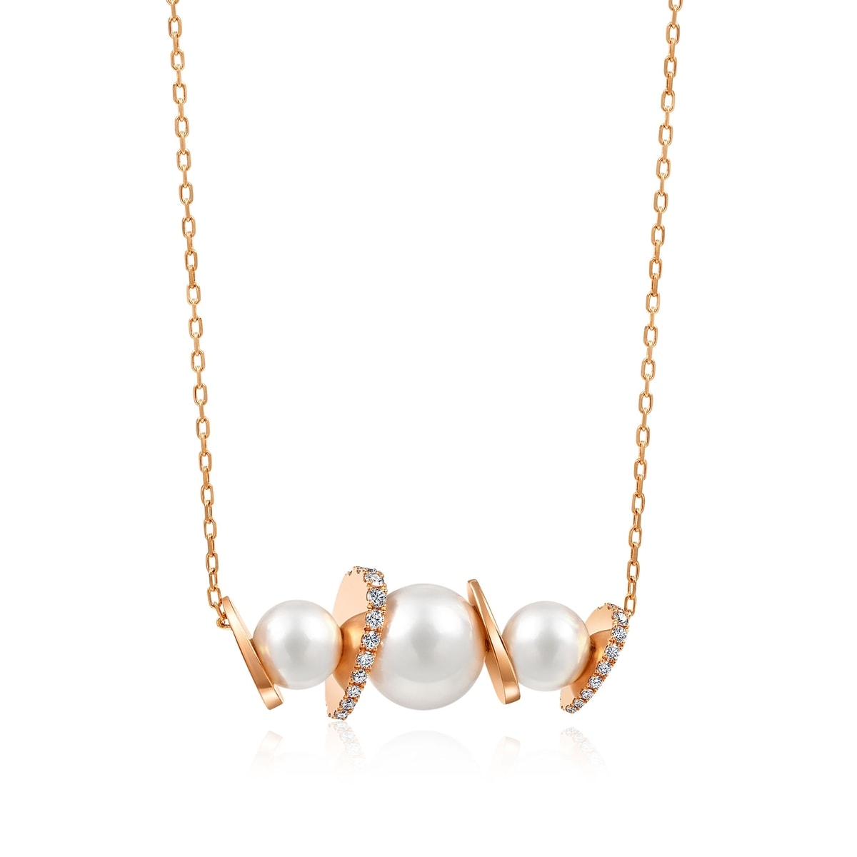 18K Rose Gold Akoya Pearl Necklace