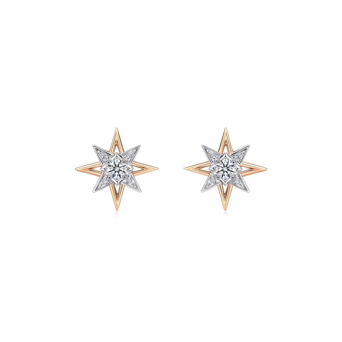 Iconic' 18K White & Red Gold Diamond Earrings