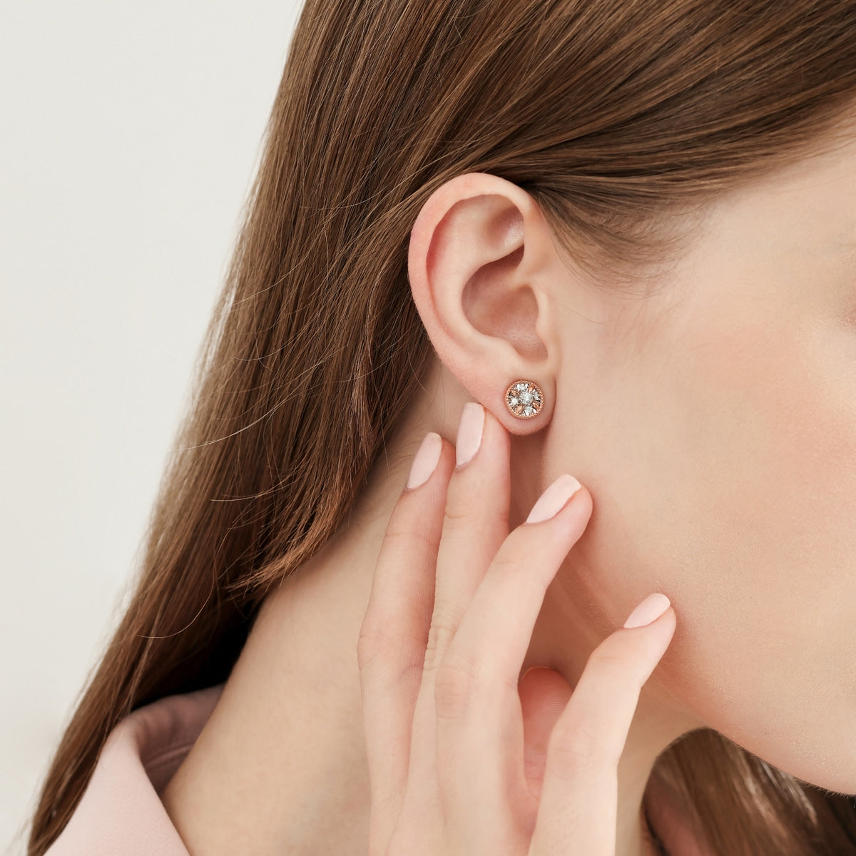 Fantasy' 18K White & Red Gold Diamond Earrings