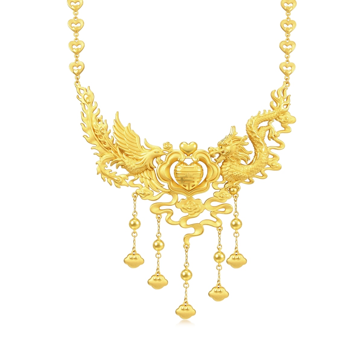 Dragon & Phoenix' 999 Gold Necklace
