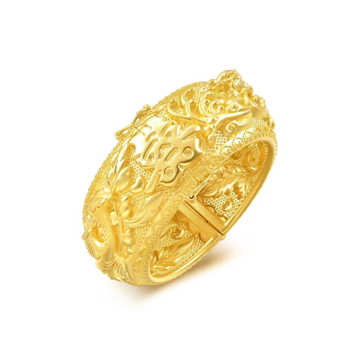Dragon & Phoenix' 999.9 Gold Bangle