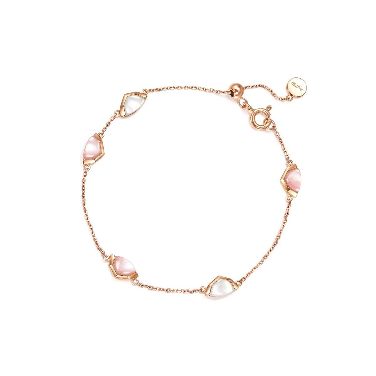 Harmony' 18K Rose Gold Pink Mother of Pearl Bracelet