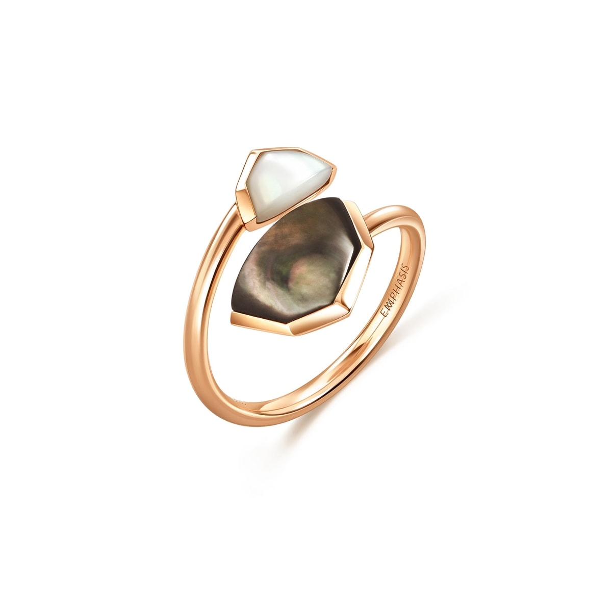 18K/750 Gold (Rose) Black Mother of Pearl Ring