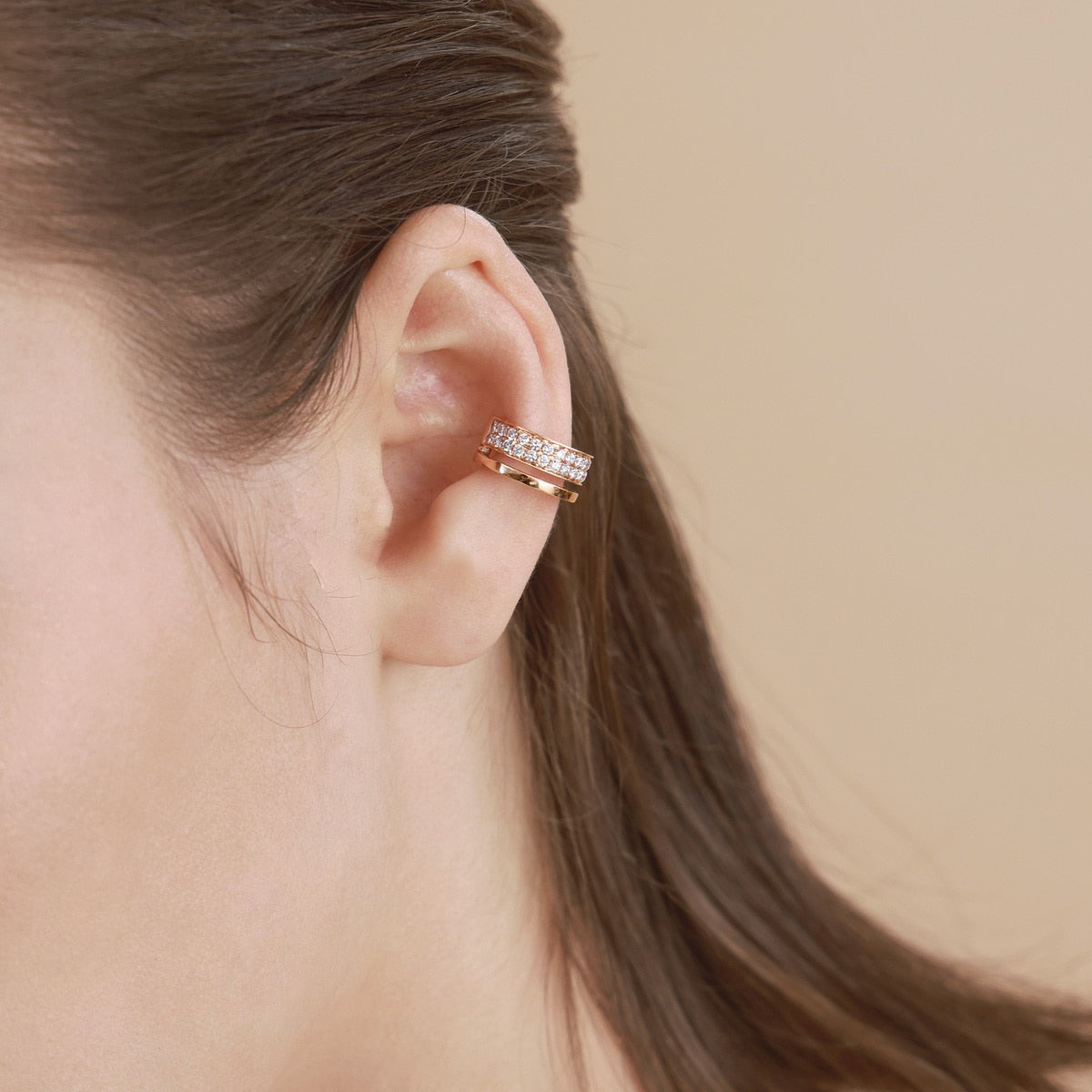 Timeless'18K Rose Gold Diamond Single Ear Cuff