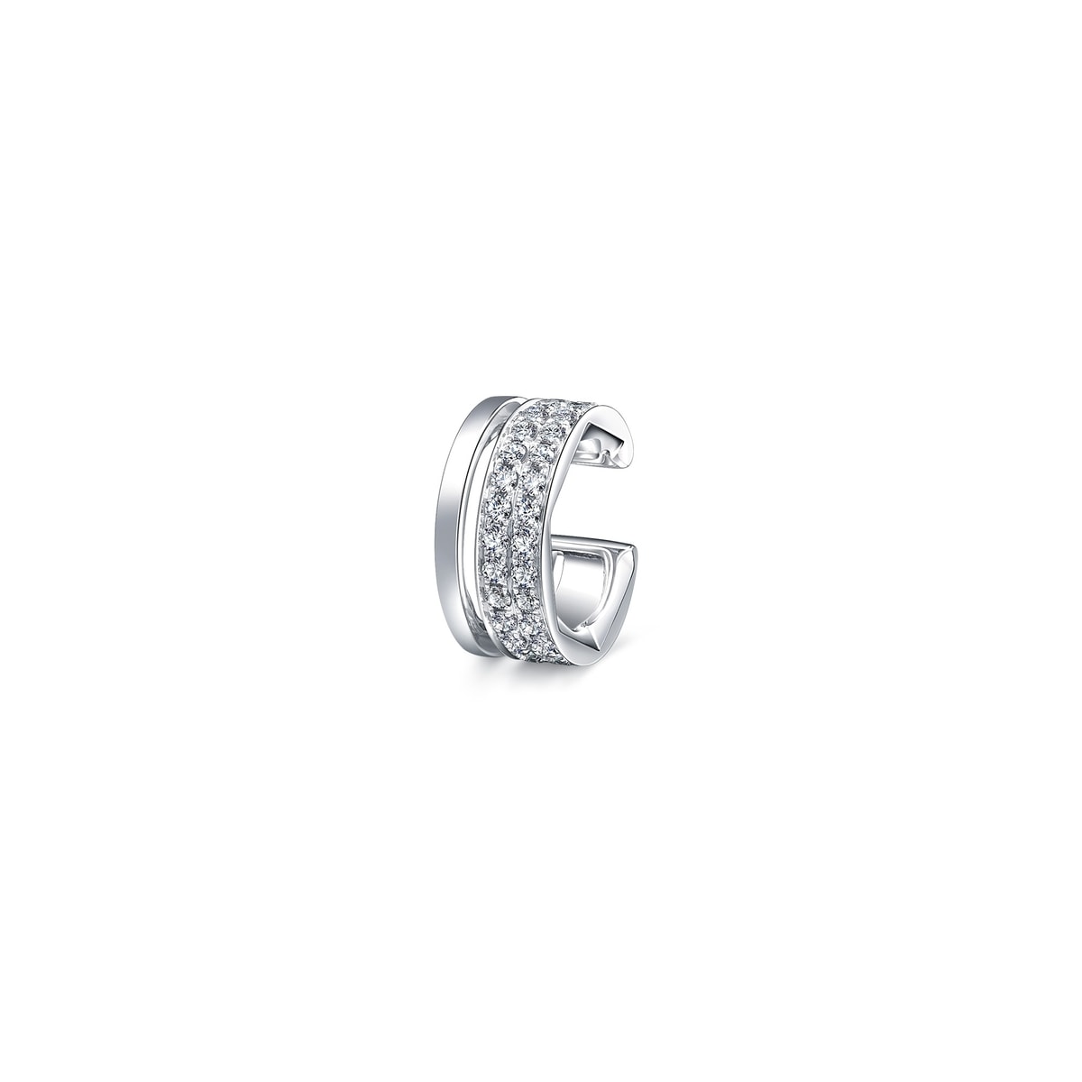 Timeless'18K White Gold Diamond Single Ear Cuff
