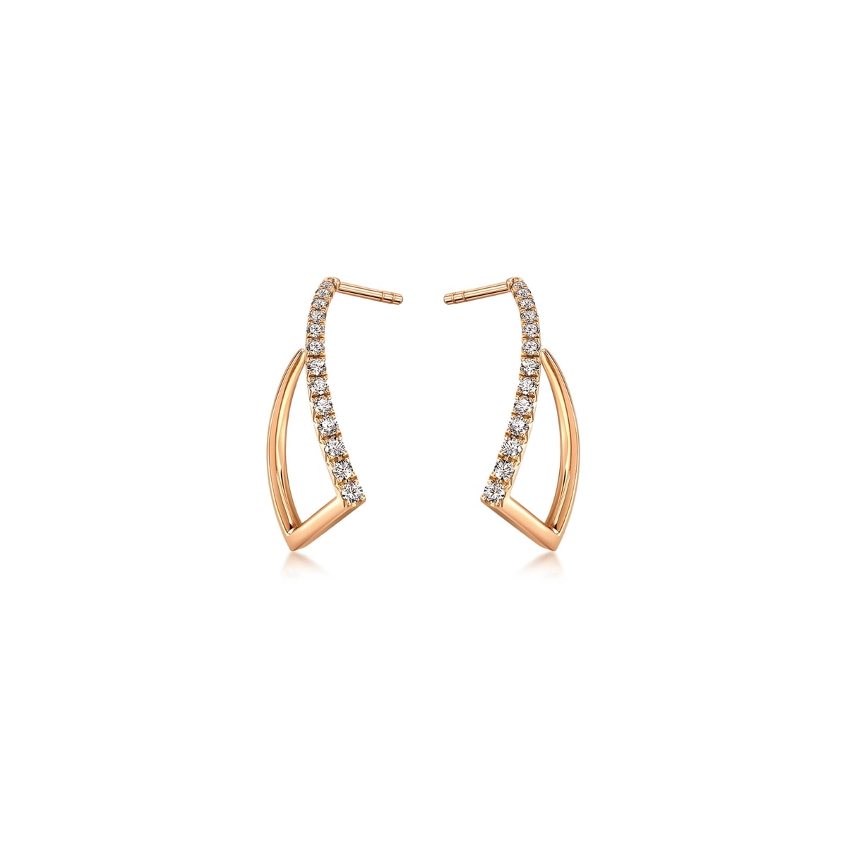 Form' 18K Rose Gold Diamond Earrings