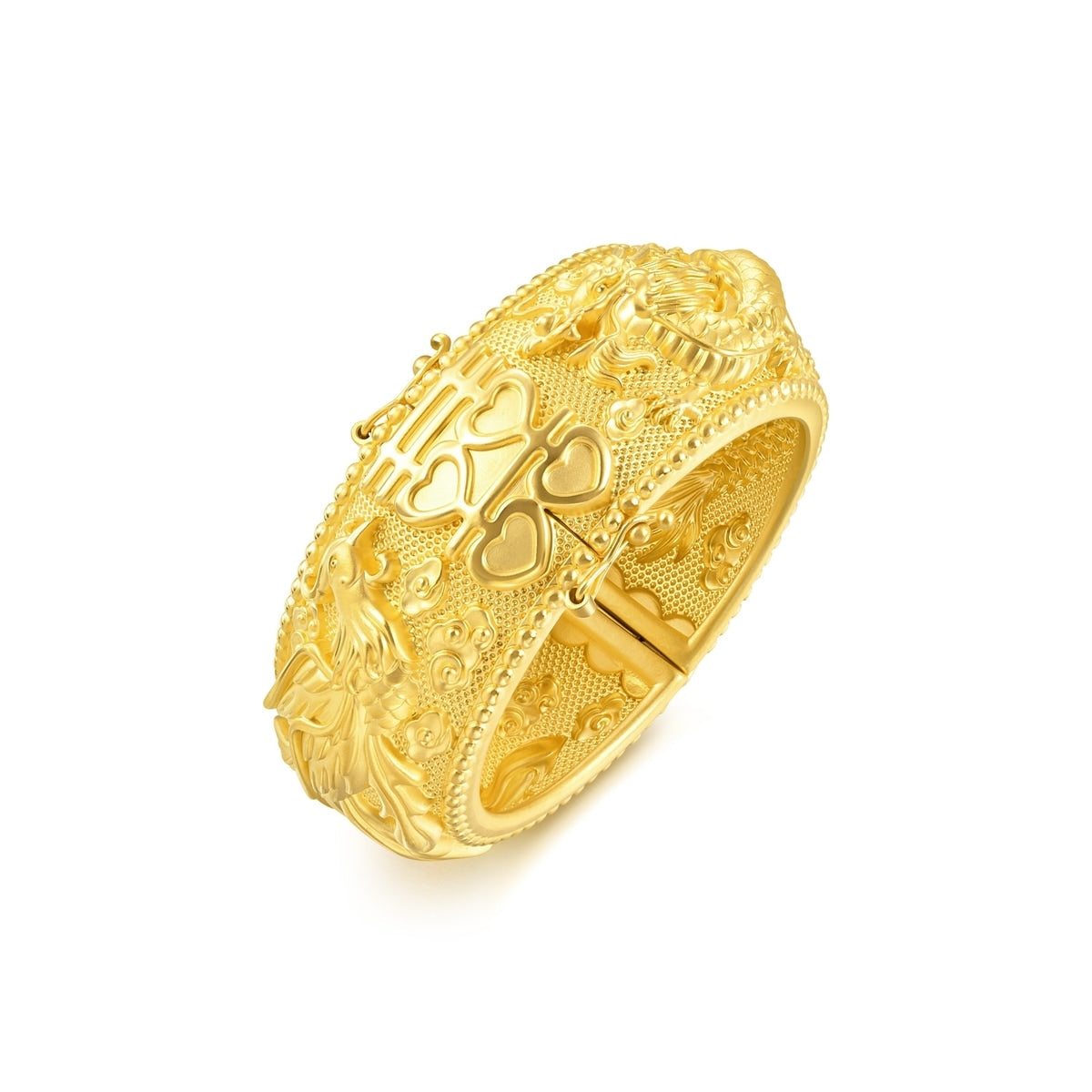 Dragon & Phoenix' 999.9 Gold Bangle