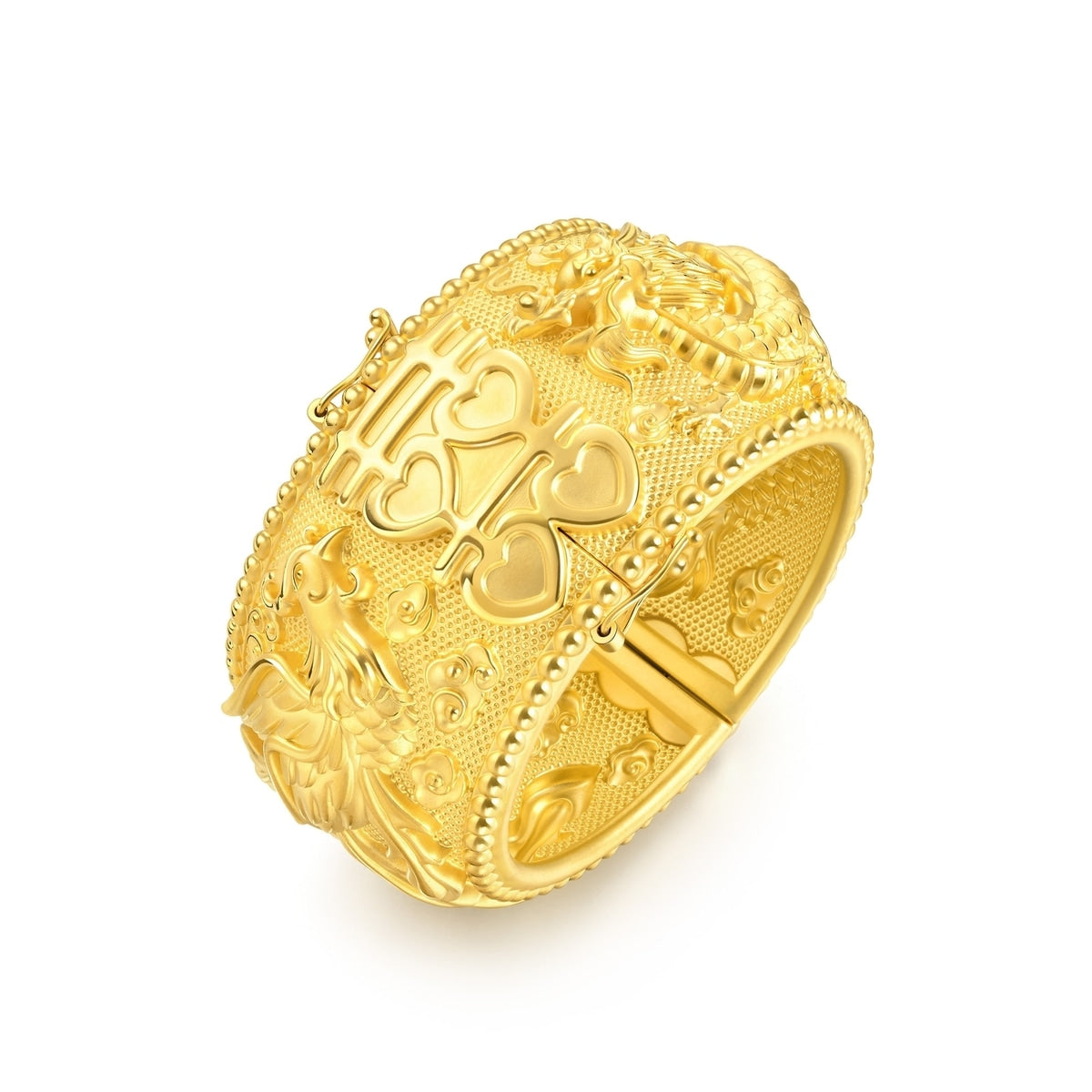 Dragon & Phoenix' 999.9 Gold Bangle