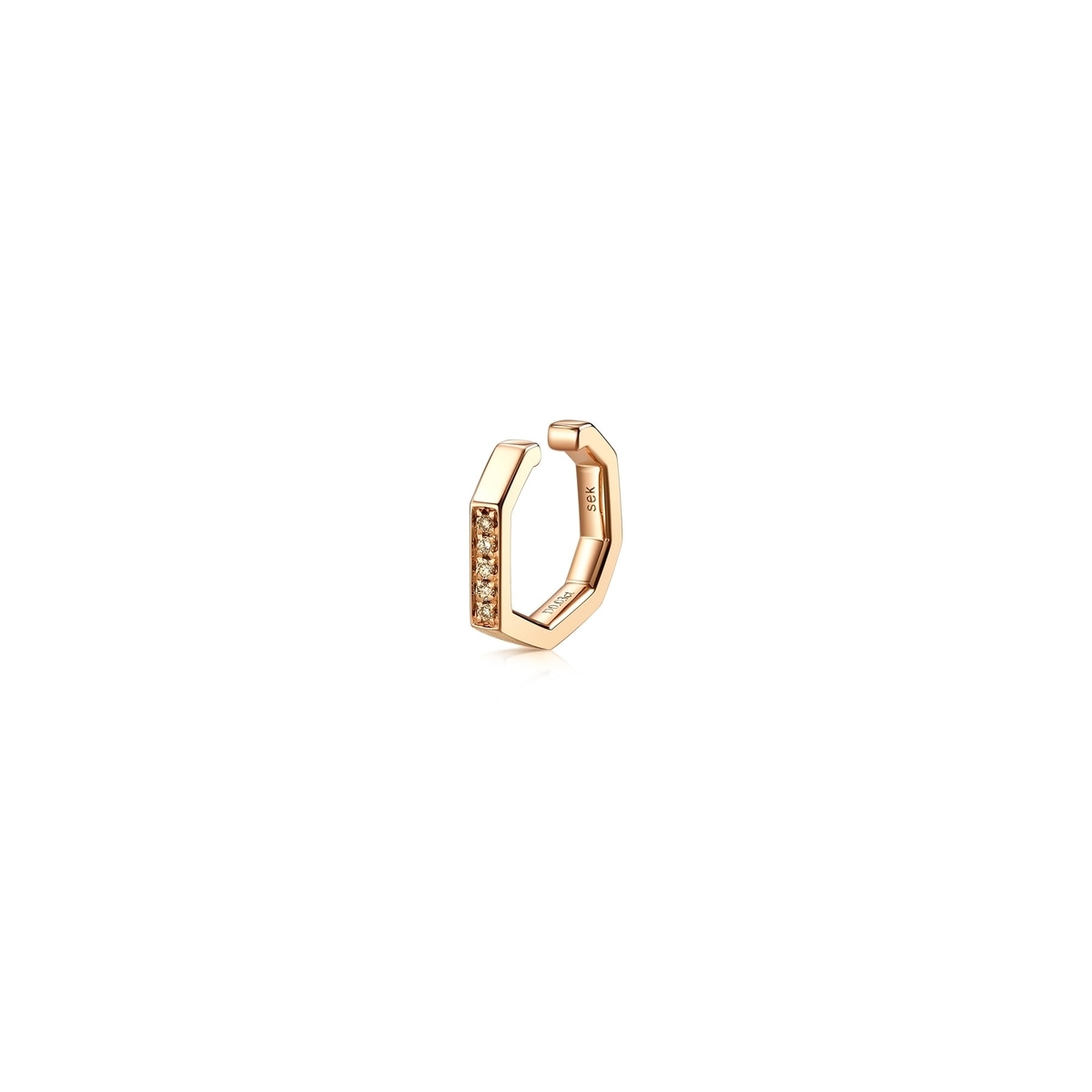M' 18K Red Gold Diamond Single Ear Cuff